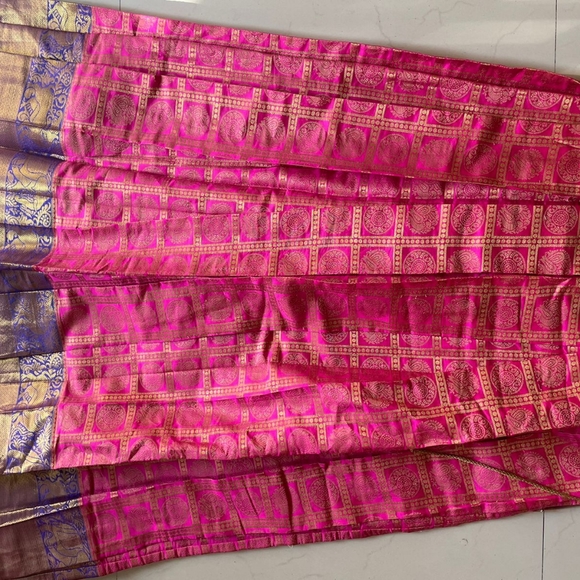 Rani pink and royal blue lehanga with duppata - Picture 2 of 6
